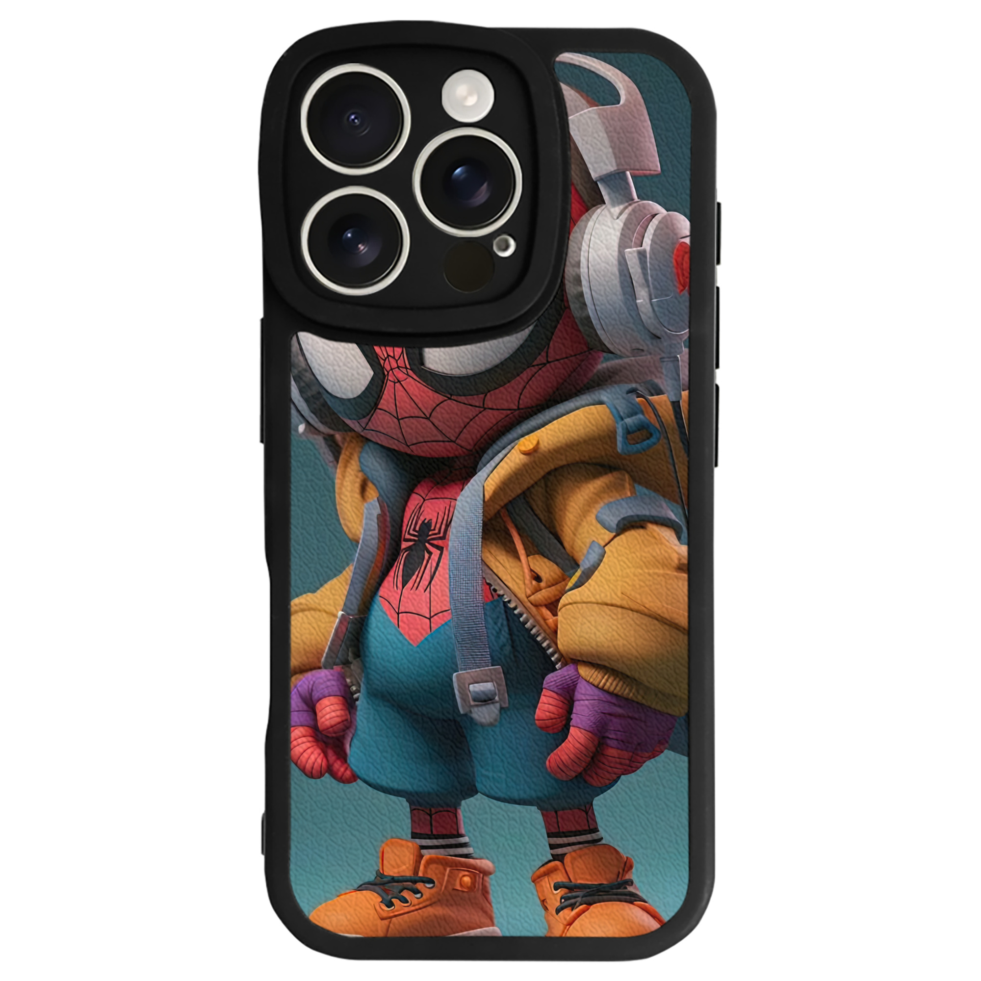 Spider Man スパイダーマン 【iPhone 16シリーズ対応】シリコンスマホケース（レザー調） 材質：シリコン